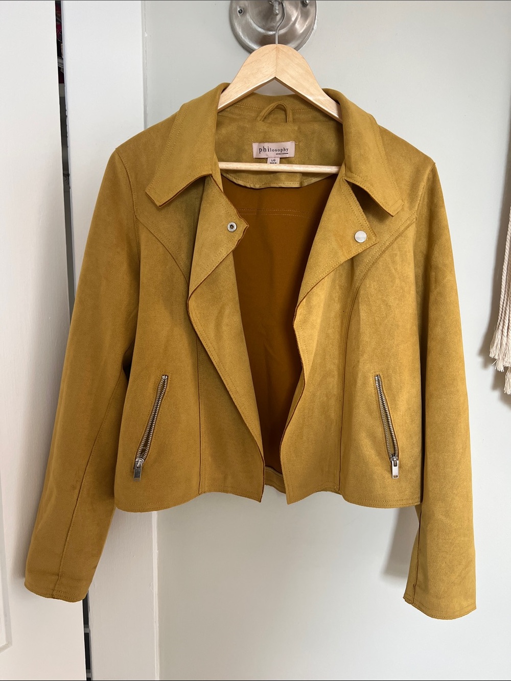philosophy mustard faux-suede moto jacket - Mustard